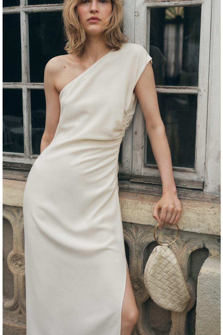 One-Shoulder Dress, Alternate, color, OFF WHITE