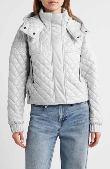 BCBGMAXAZRIA Quilted Hooded Crop Jacket