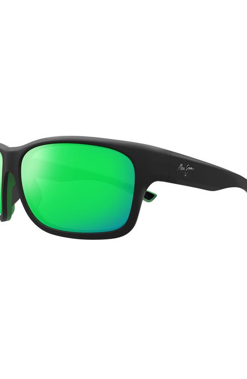 Maui Jim Southern Cross 63mm Ovresize Polarized Sunglasses In Green