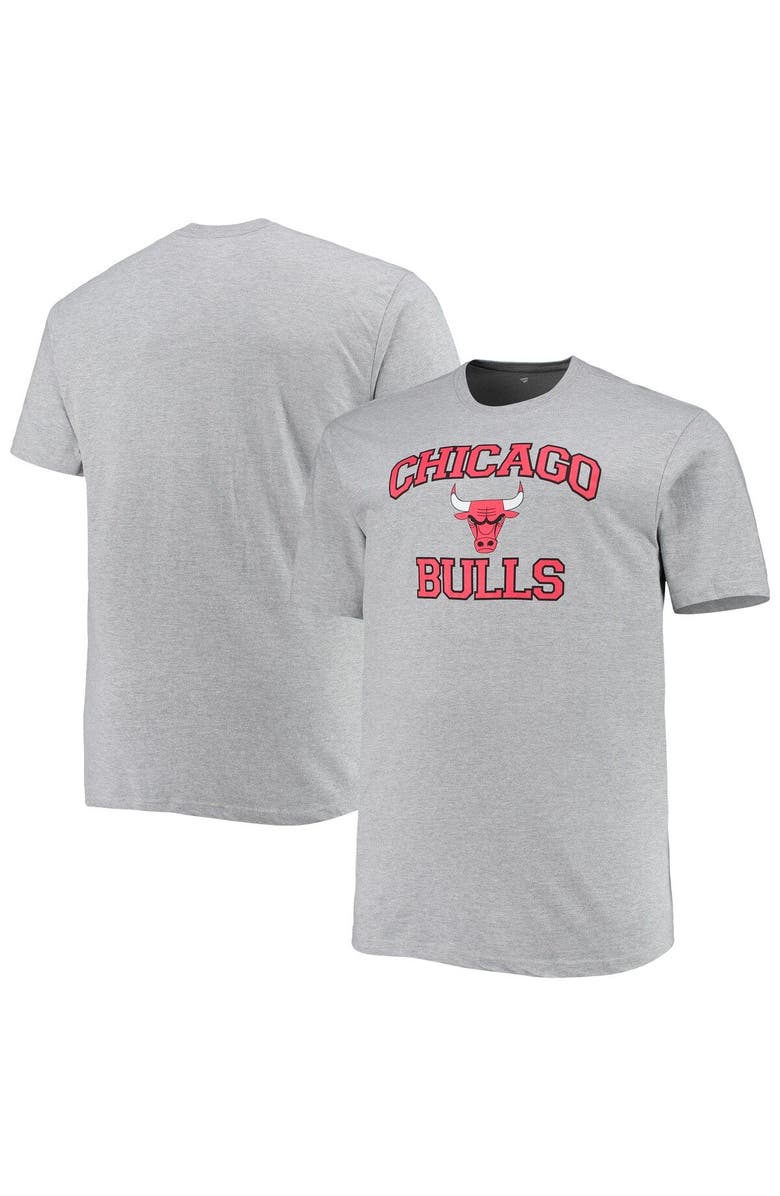 PROFILE Men's Heathered Gray Chicago Bulls Big & Tall Heart & Soul T-Shirt, Main, color, Heather Gray