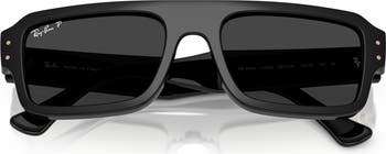56mm Polarized Rectangular Sunglasses