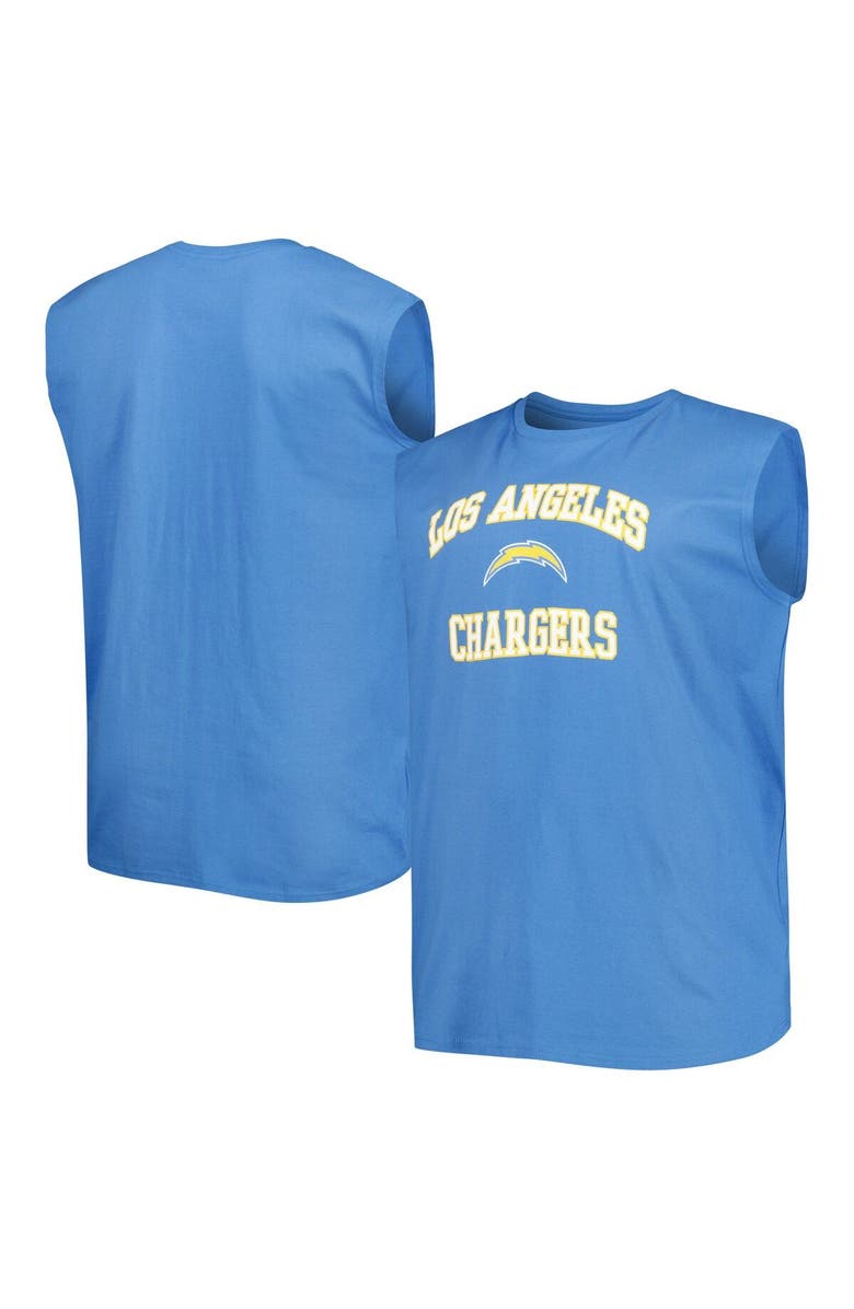 FANATICS Men's Powder Blue Los Angeles Chargers Big & Tall Muscle Tank Top, Main, color, 