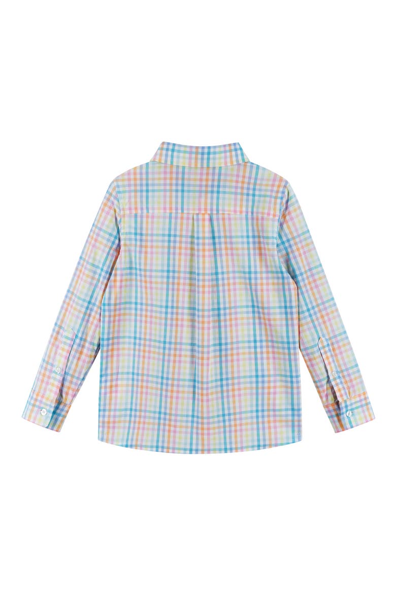 Kids' Check Cotton Button-Up Shirt, Alternate, color, WHITE