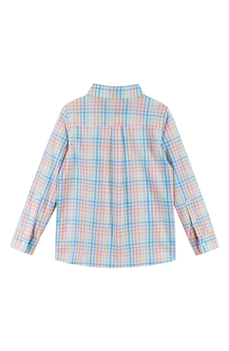 Andy & Evan Kids' Check Cotton Button-Up Shirt, Alternate, color, White