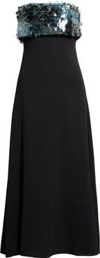 STAUD Phoenix Paillette Trim Cocktail Dress