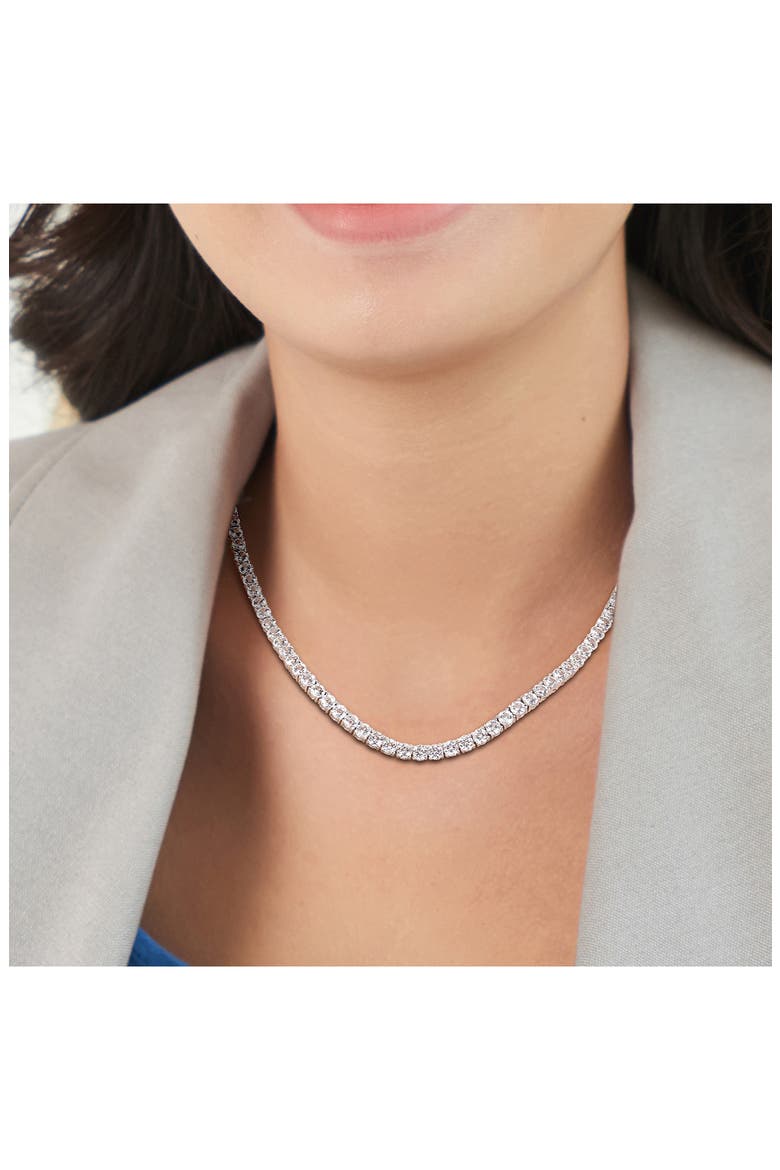 Sterling Silver Lab Created Moissanite Tennis Necklace, Alternate, color, SILVER