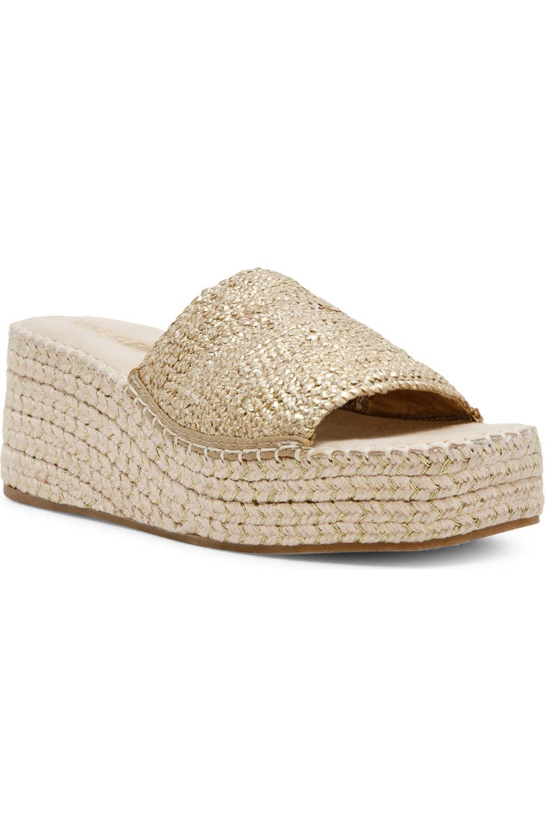 Anne Klein Cruz Platform Wedge Sandal, Main, color, Light Gold