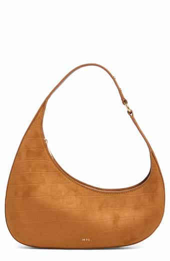 Harlee Croc Embossed Faux Suede Shoulder Bag