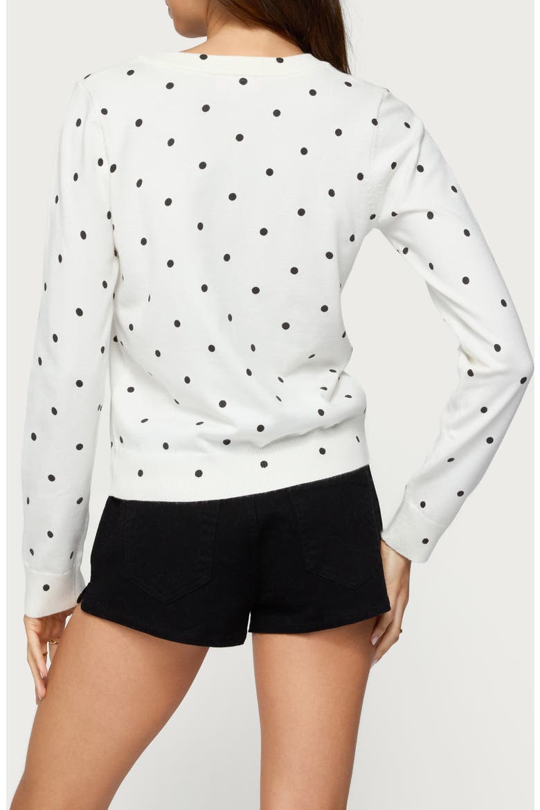 Shea Polka Dot Cardigan, Alternate, color, BLACK-AND-WHITE