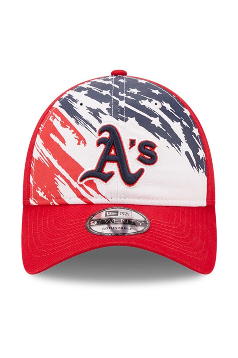 Men's New Era Red Oakland Athletics 2022 4th of July 9TWENTY Adjustable Hat, Alternate, color, Red