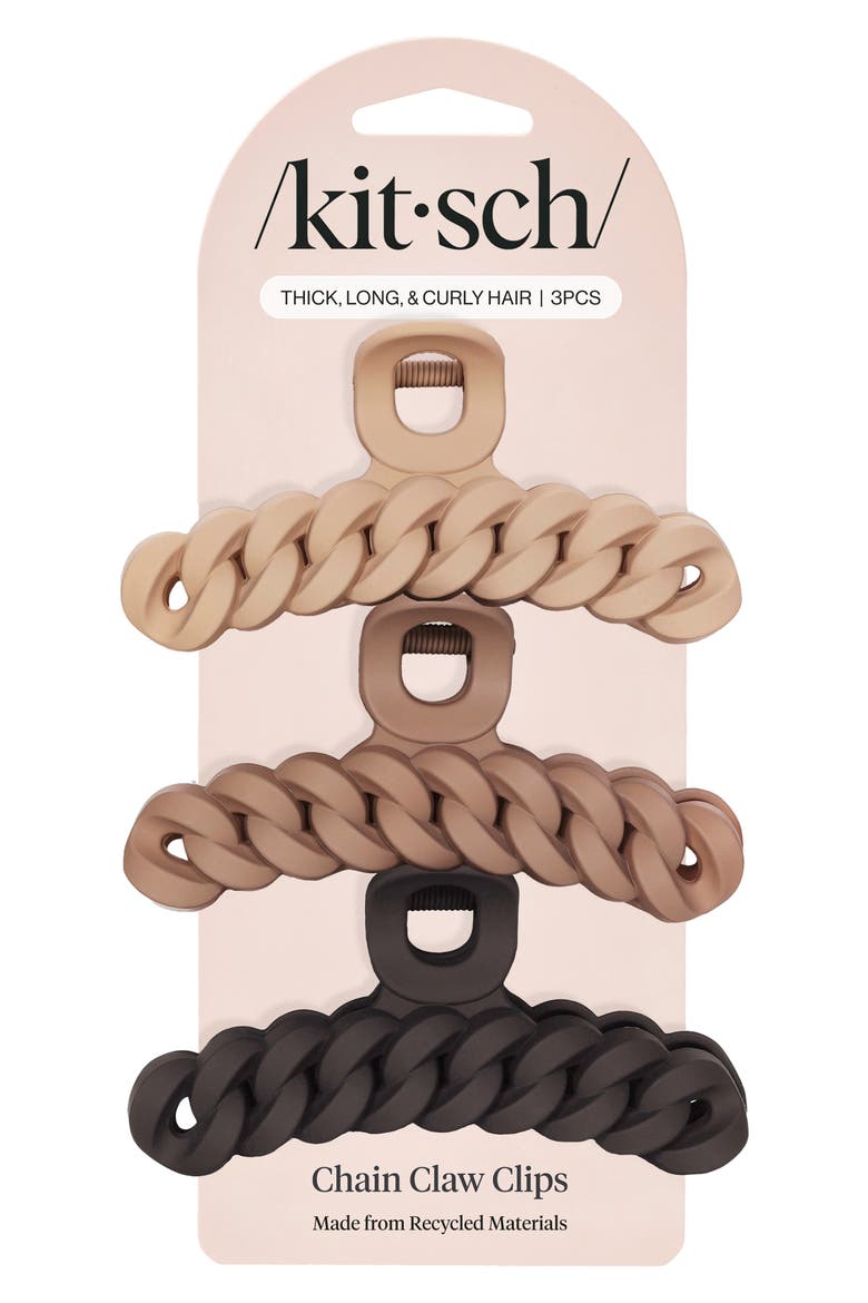 3-Pack Assorted Chain Claw Clips, Alternate, color, NEUTRAL
