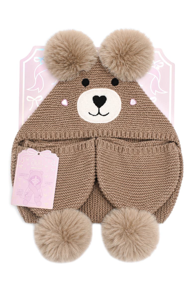 Kids' Winny Teddy Hoodie Scarf, Alternate, color, MOCHA
