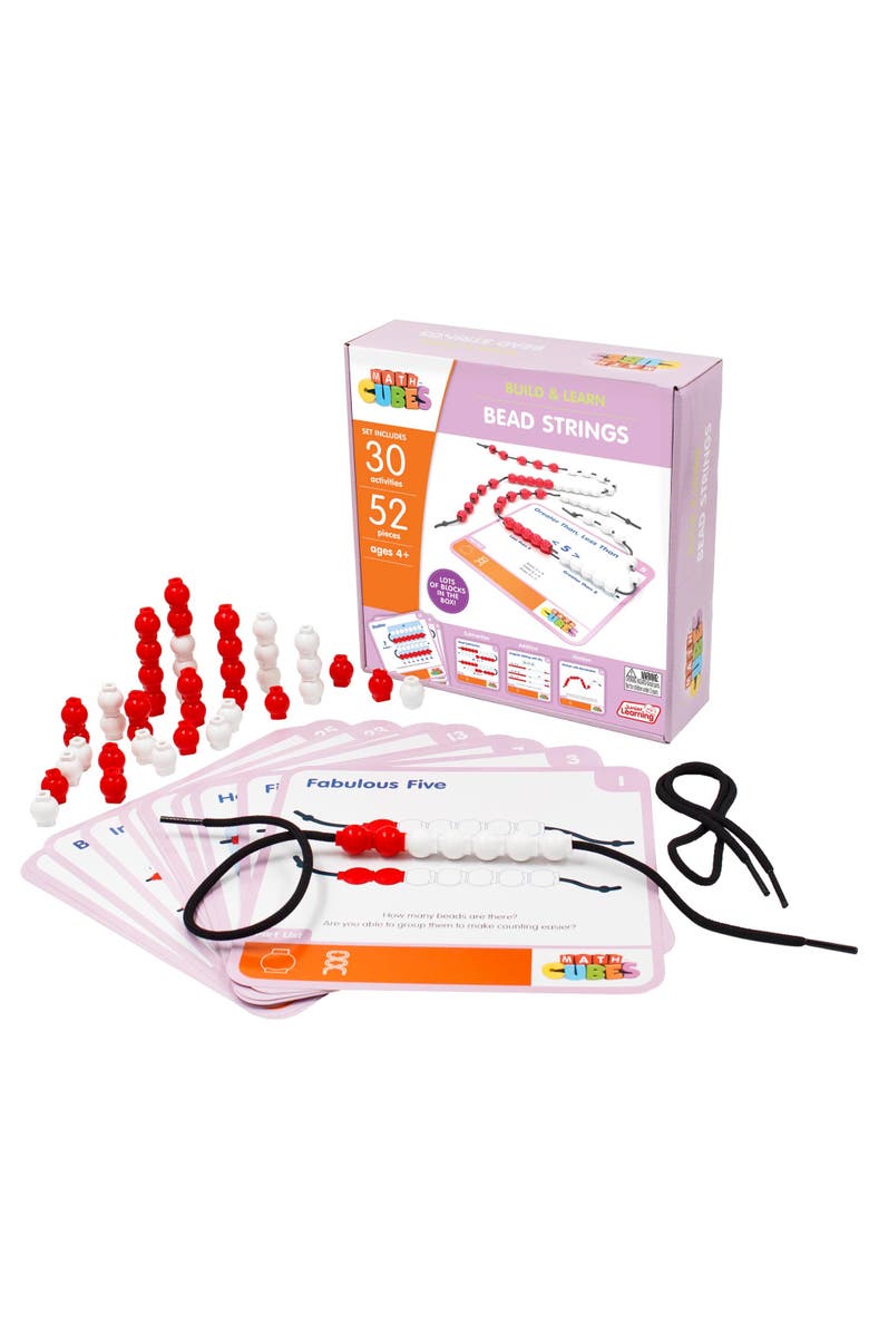 Junior Learning Mathcubes Bead Strings 30 Activity Set, Alternate, color, Multicolored