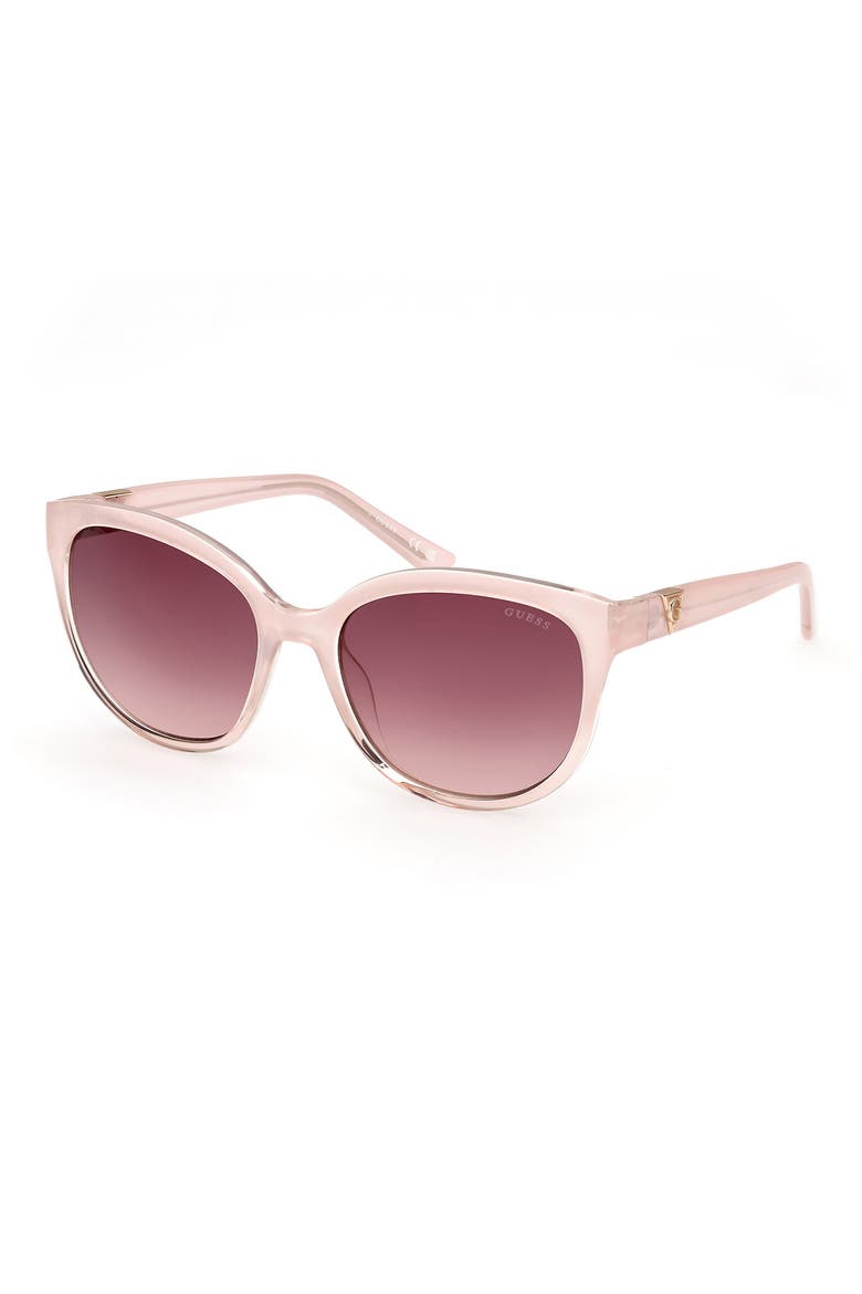 Round Sunglasses, Alternate, color, PINK / GRADIENT BORDEAUX