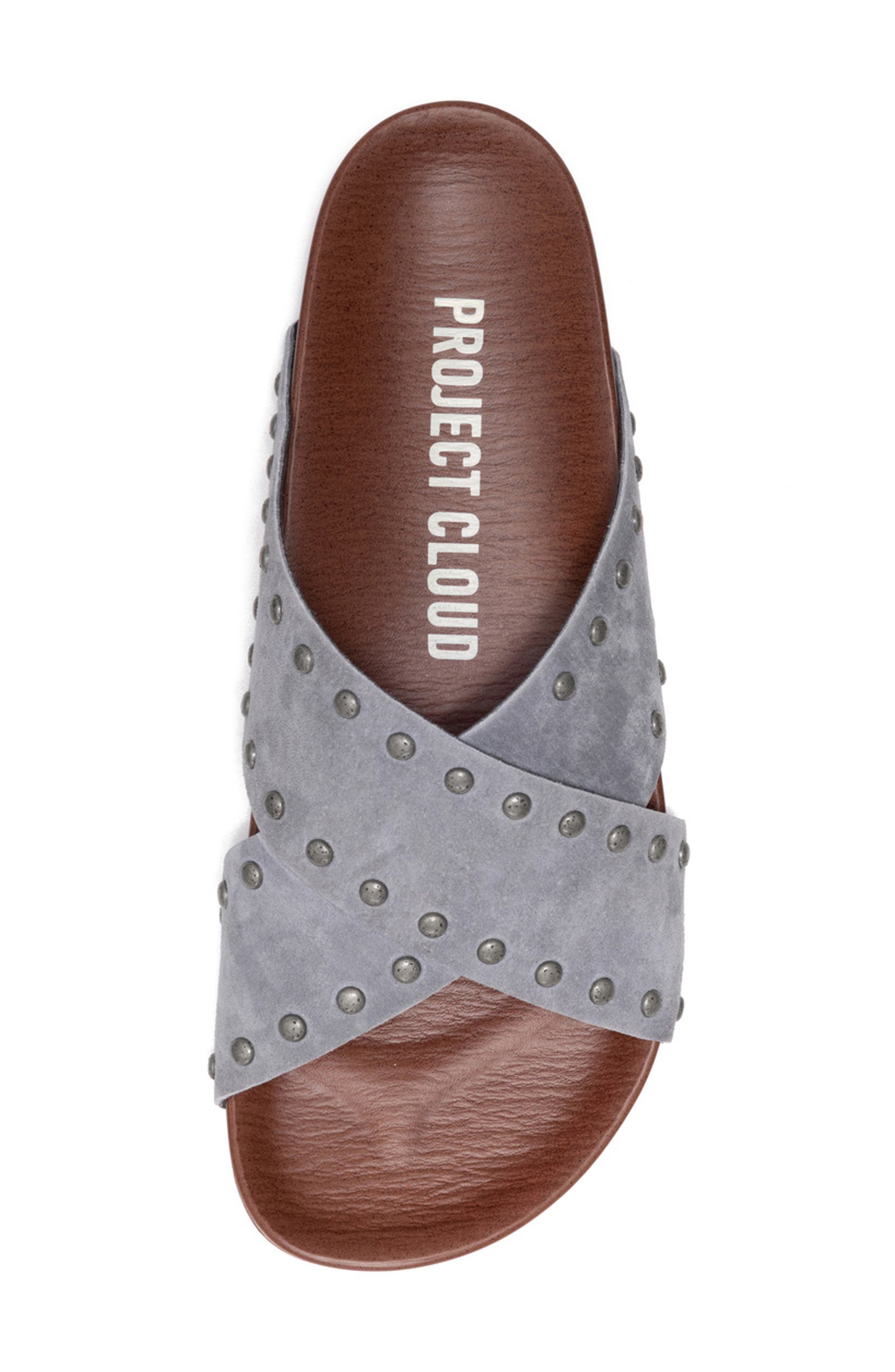 Project Cloud Brink Studded Slide Sandal, Alternate, color, Ash Nubuck