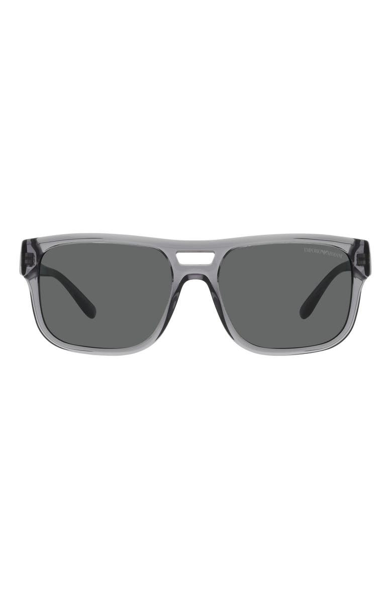 57mm Pillow Sunglasses, Main, color, TRANSPARENT GREY