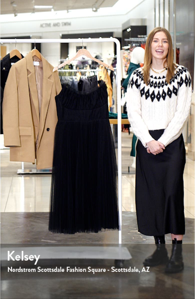 Pleated Tulle A-Line Midi Dress, sales video thumbnail