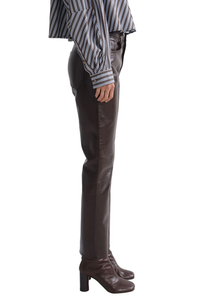 Agnes Striped Cropped Cotton Shirt, Alternate, color, MEYER STRIPE WHITE CHOCOLATE