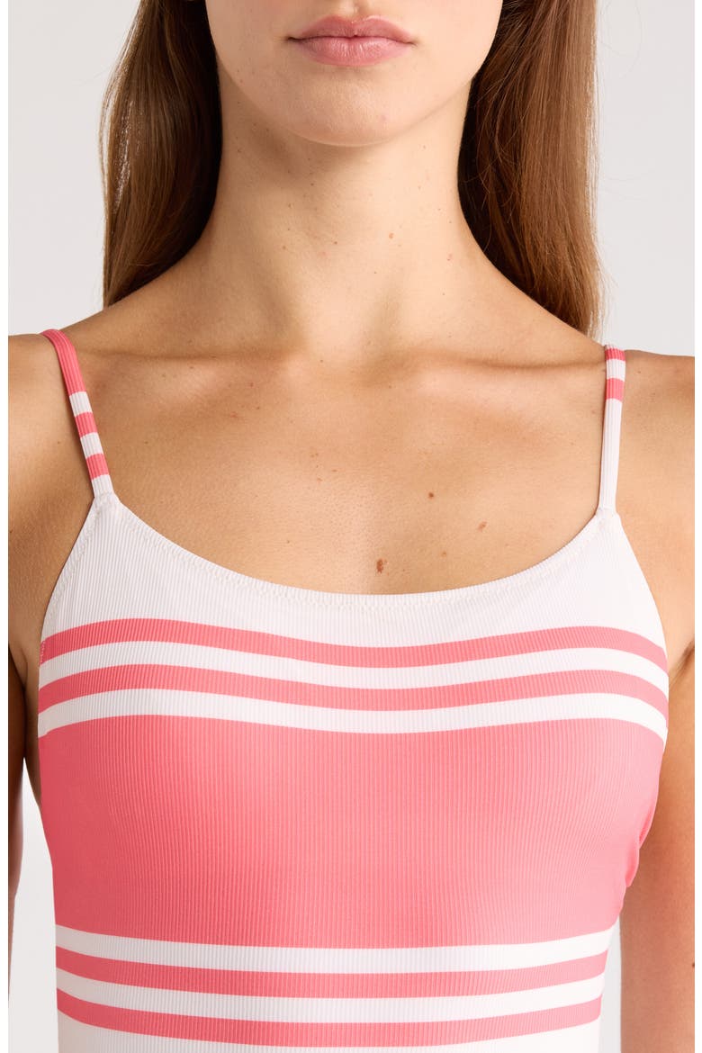 Elene Stripe Rib One-Piece Swimsuit, Alternate, color, AYELE FRAGARIA