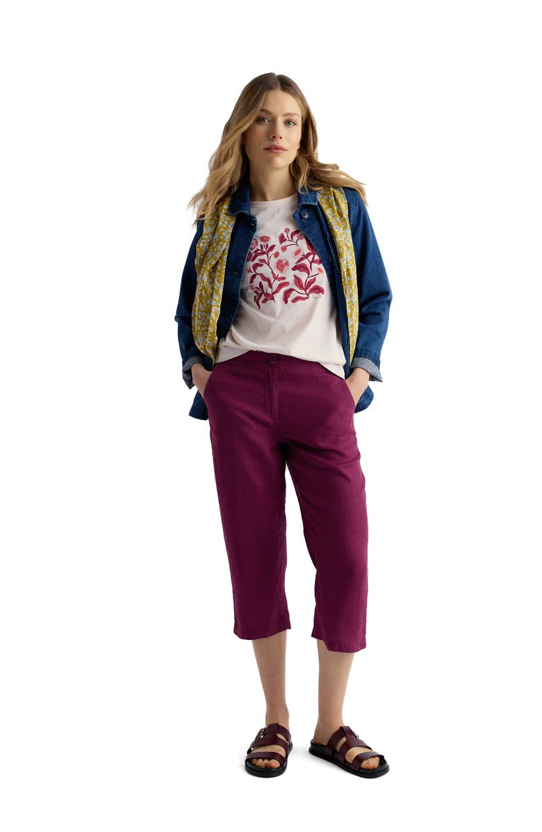 Seasalt Cornwall Printing Ink Organic Cotton Graphic T-Shirt, Alternate, color, Inky Botanical Stems Chalk