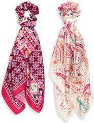 Treasure & Bond 4-Piece Scrunchie & Square Scarf Set