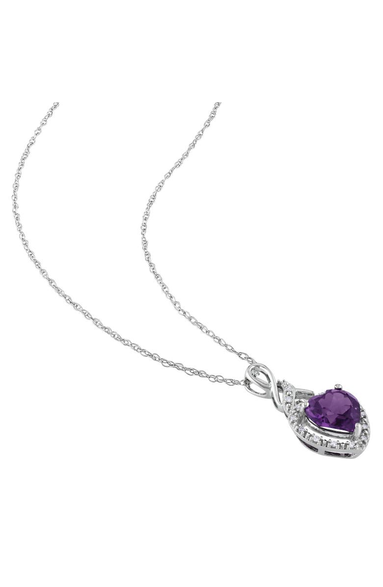 Julianna B. Simulated Alexandrite & Diamond Heart Necklace, Alternate, color, 