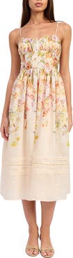 En Saison Kacey Floral Fit & Flare Midi Dress