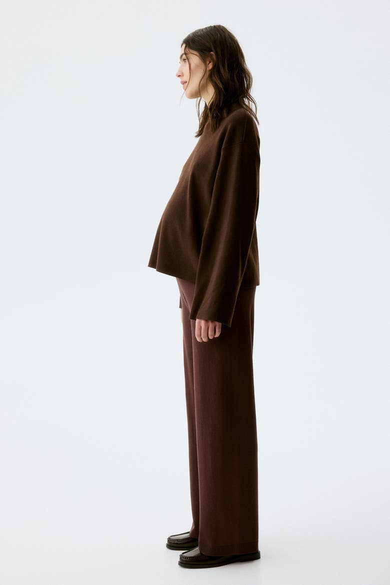 Mama Knitted Trousers, Alternate, color, Dark brown