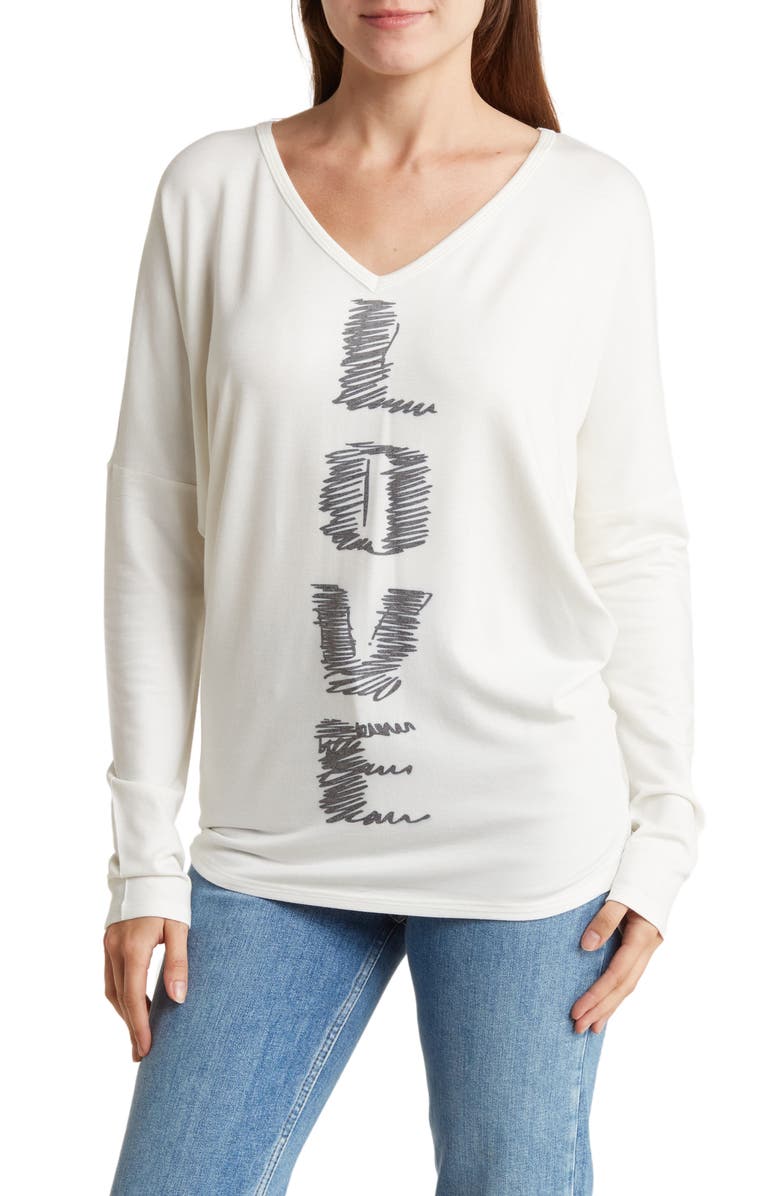 GO COUTURE Spring V-Neck Long Sleeve Pullover, Main, color,