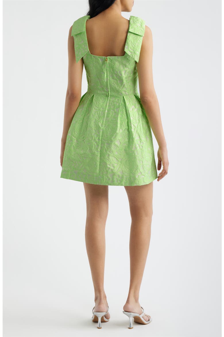 Cerese Bow Shoulder Pleated Skirt Dress, Alternate, color, PISTACHIO MACARON FLORAL