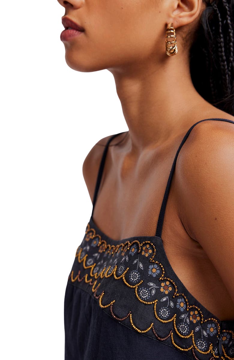 Free People Sunspell Beaded Minidress, Alternate, color, Black Combo