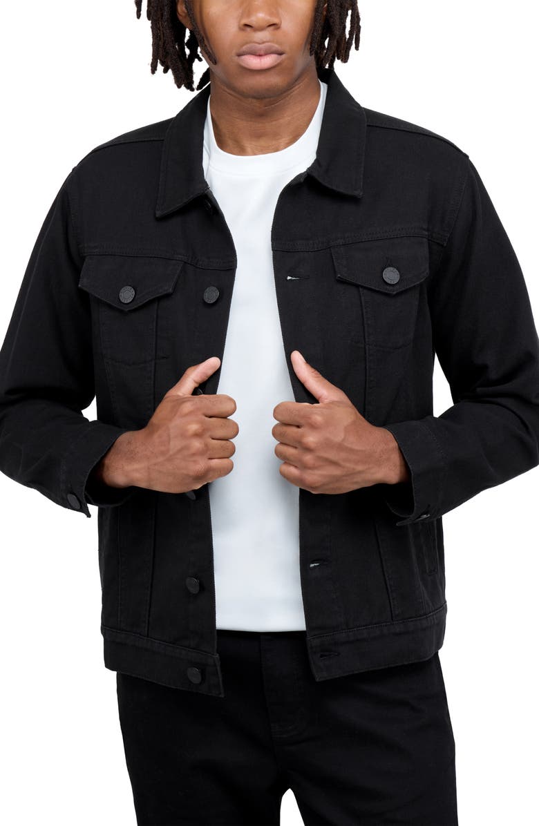 XRAY Slim Washed Denim Jacket, Alternate, color, Jet Black