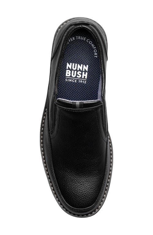 Nunn Bush Ashton Moc Toe Slip-on Loafer In Black Tumble