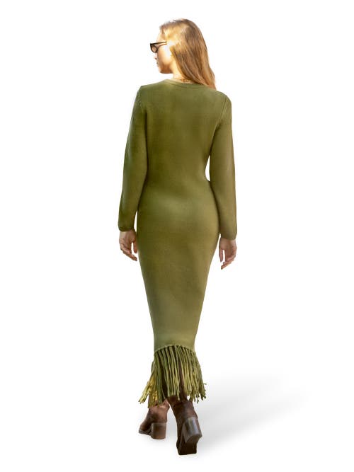 Ro&zo Applique Knit Maxi Dress In Green