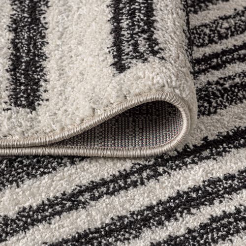 Jonathan Y Khalil Modern Berber Stripe Area Rug In Cream/black