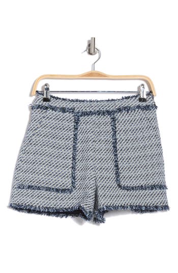 Cinq À Sept Allen Noemie Boucle Shorts In Navy Multi