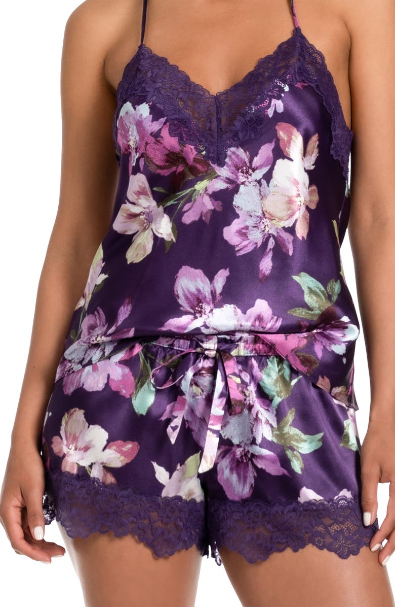In Bloom by Jonquil Giovanna Lace Trim Short Satin Pajamas, Alternate, color,