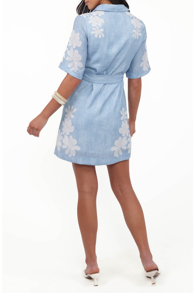 Connie Linen Blend Belted Shirtdress, Alternate, color, BLUE