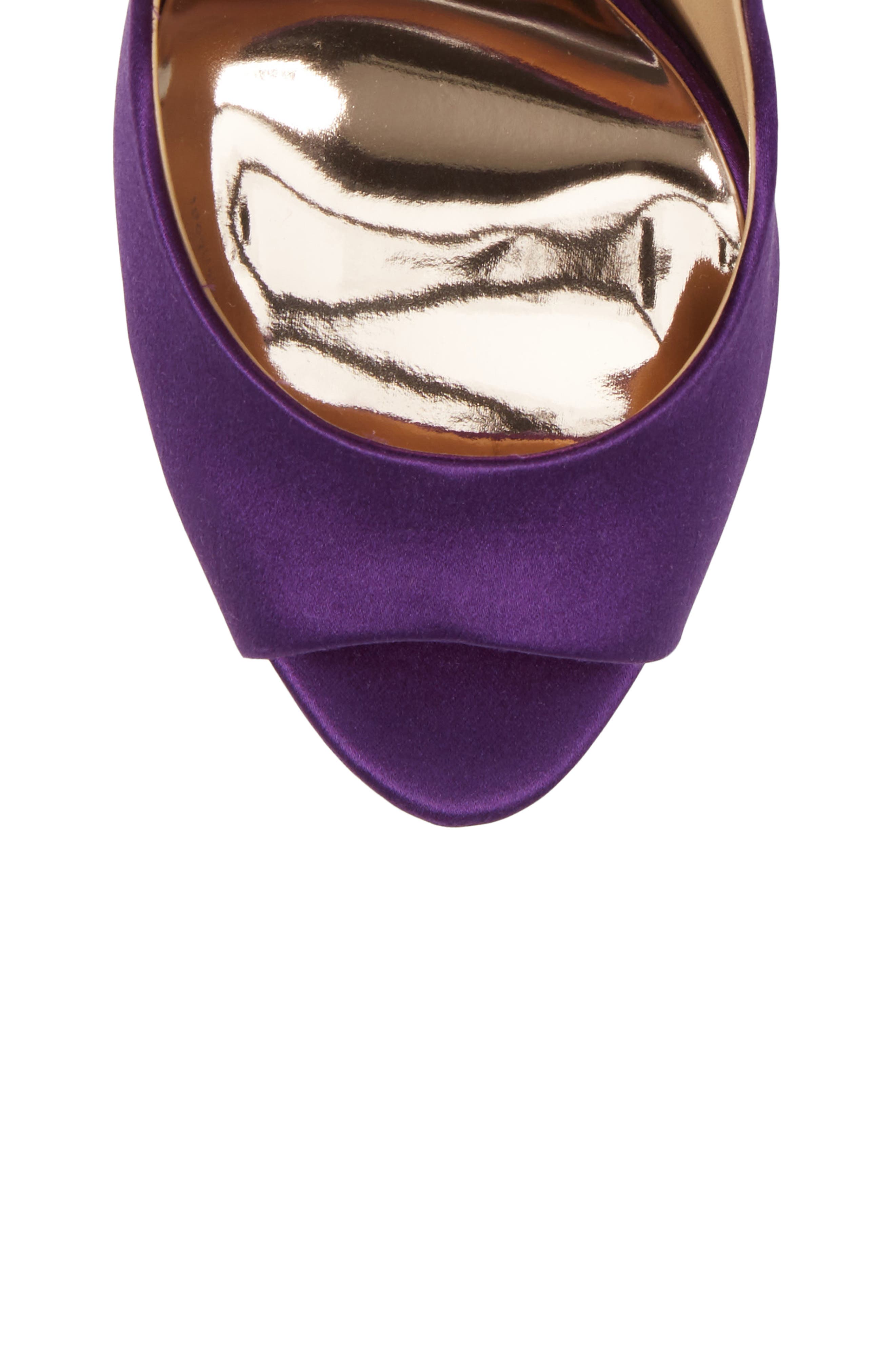 Kiara Crystal Back Open Toe Pump, Alternate, color, PURPLE SATIN