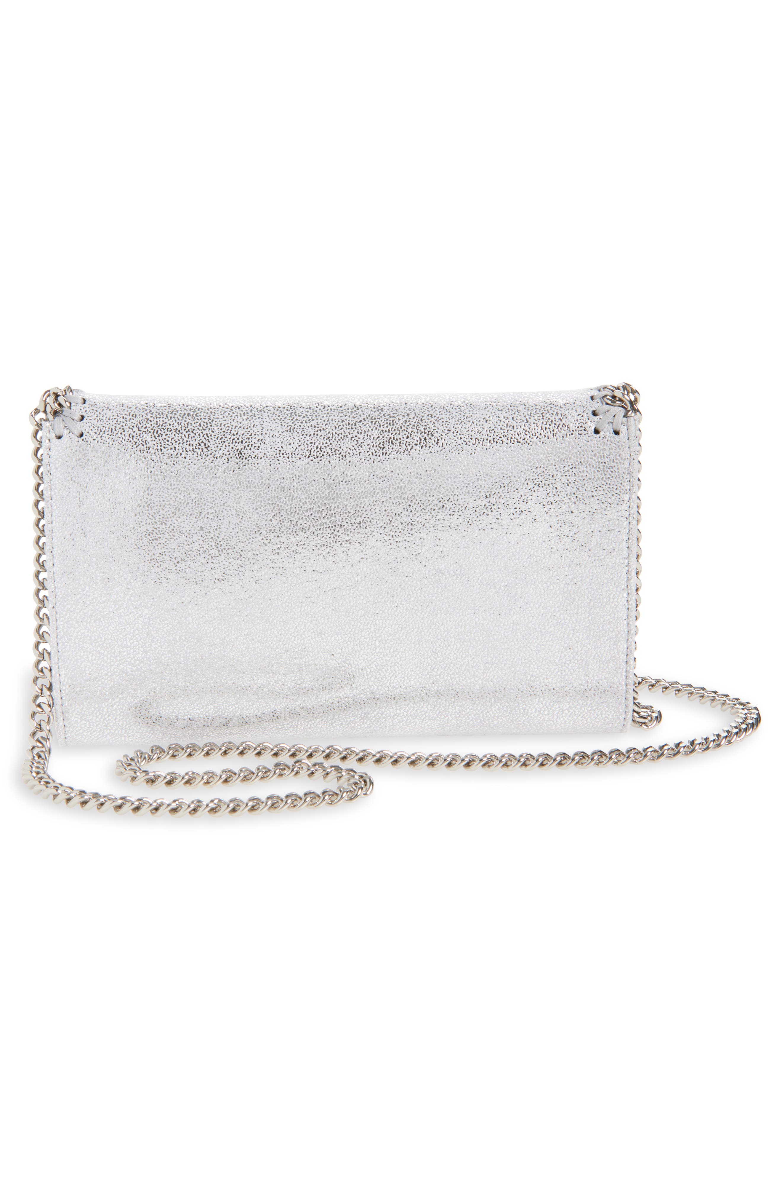 Stella McCartney Mini Falabella Metallic Crossbody Bag, Alternate, color, 