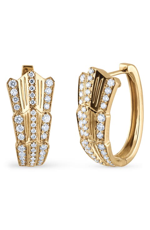 Cleo 18k Gold Diamond Oval Hoop Earrings