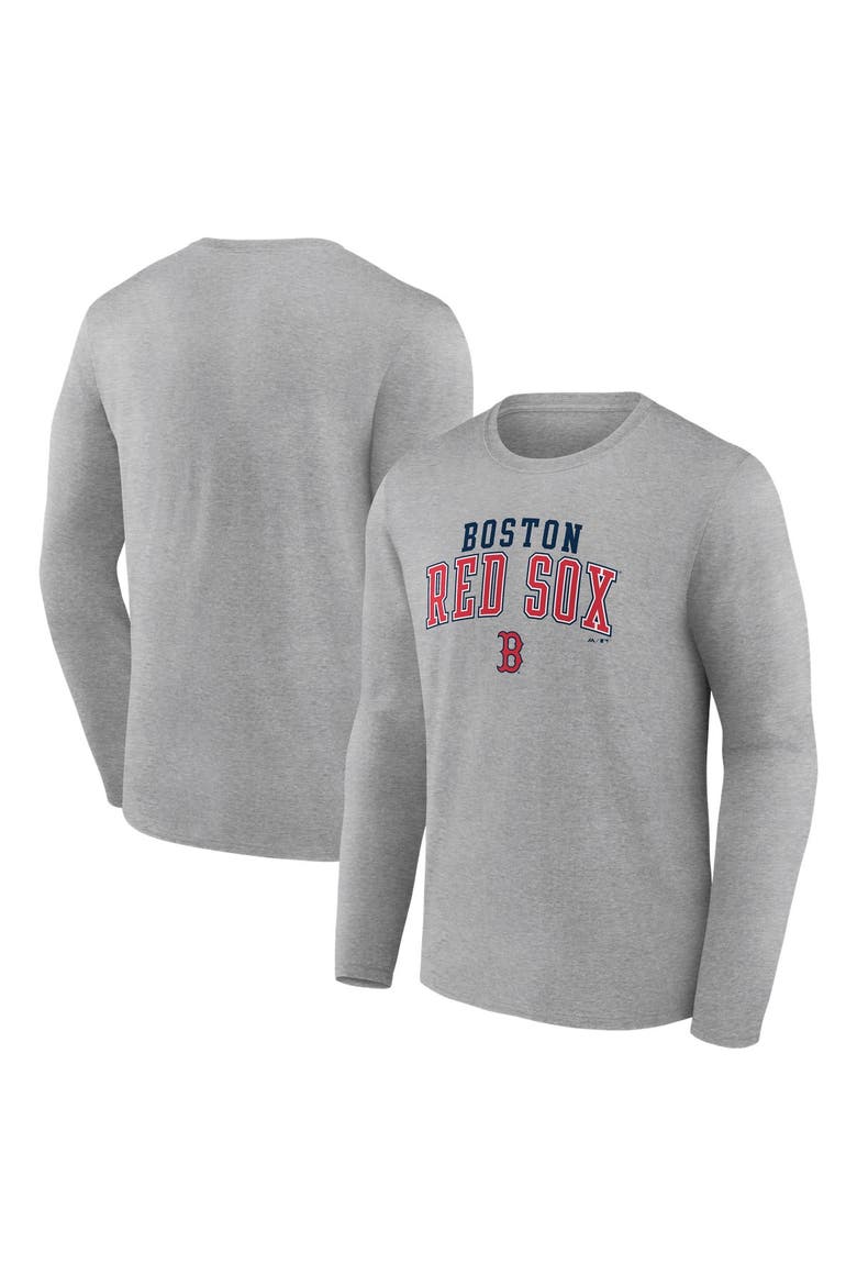 Men's Fanatics Heather Gray Boston Red Sox Iconic Long Sleeve T-Shirt, Main, color, Heather Gray