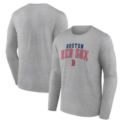 Men's Fanatics Heather Gray Boston Red Sox Iconic Long Sleeve T-Shirt