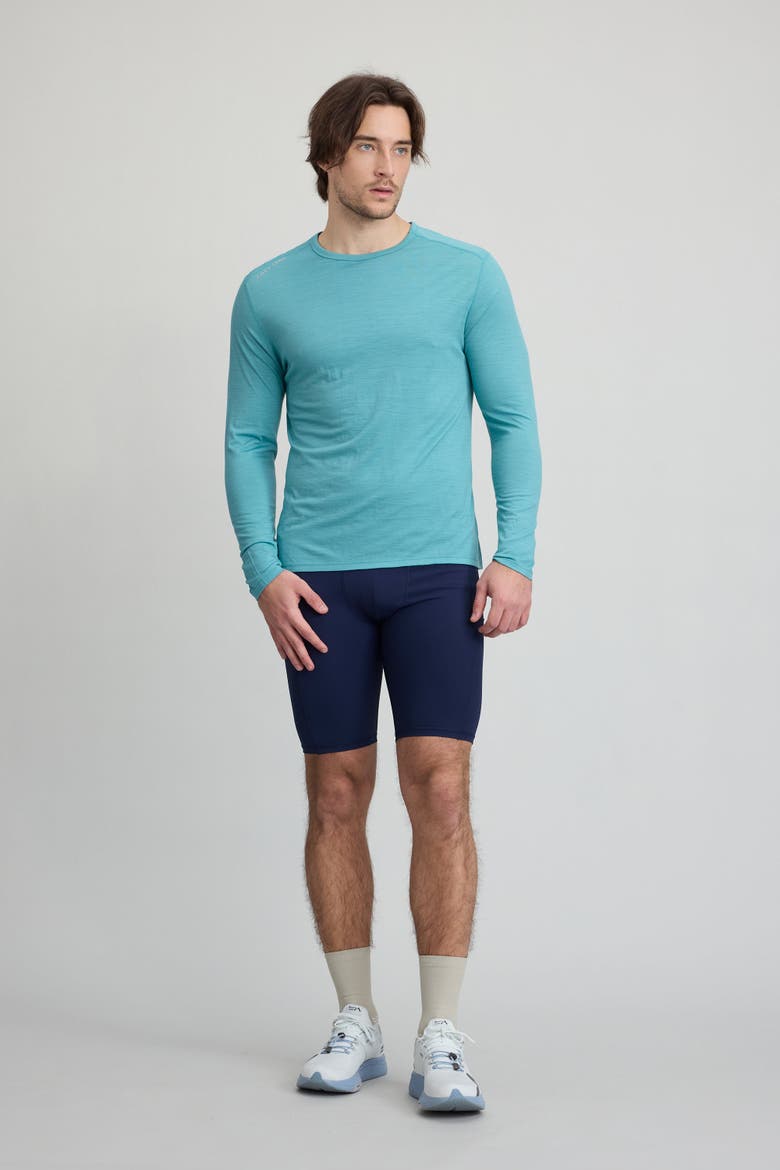 Men's 100% Merino Classic L/S Crew, Alternate, color, Dusty Turqoise