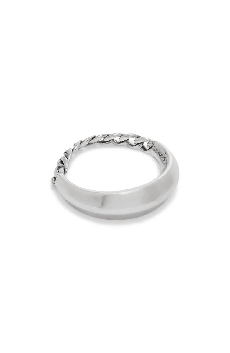 Bottega Veneta Men's Sterling Silver Chain Ring, Main, color, 8117 Silver