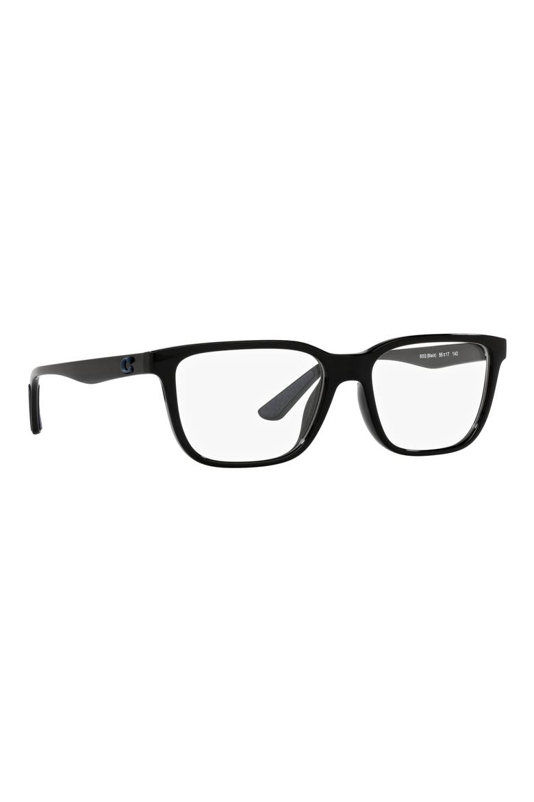 56mm Rectangular Optical Glasses, Alternate, color, BLACK / DEMO LENS