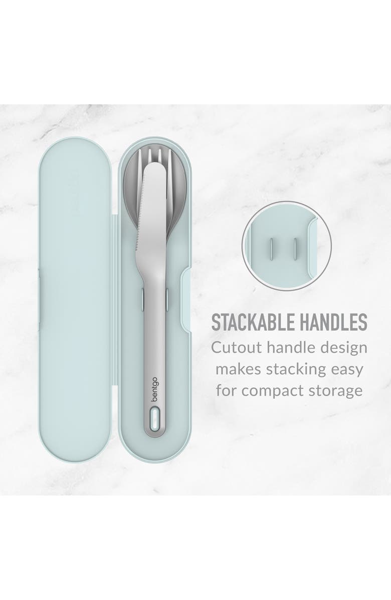 BENTGO Stainless Steel Travel Utensil Set - Aqua, Alternate, color,