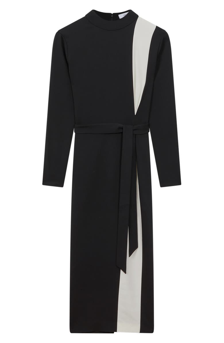Reiss Millie Colorblock Long Sleeve Midi Dress, Alternate, color,