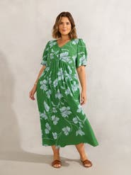 Live Unlimited Floral Print Lace Up Dress