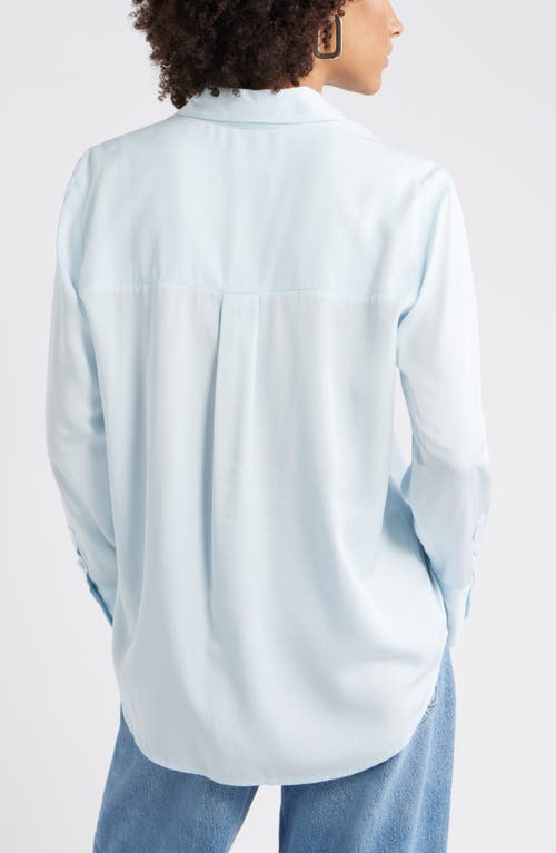 Open Edit Relaxed Fit Long Sleeve Button-up Shirt In Blue